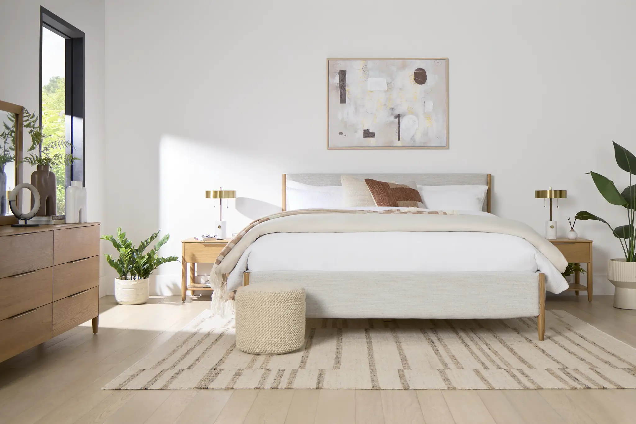 Stockton White Uph Panel Bed Stockton White Uph Panel Bed