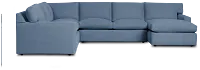Hudson Blue Fabric Medium Right Chaise Sectional