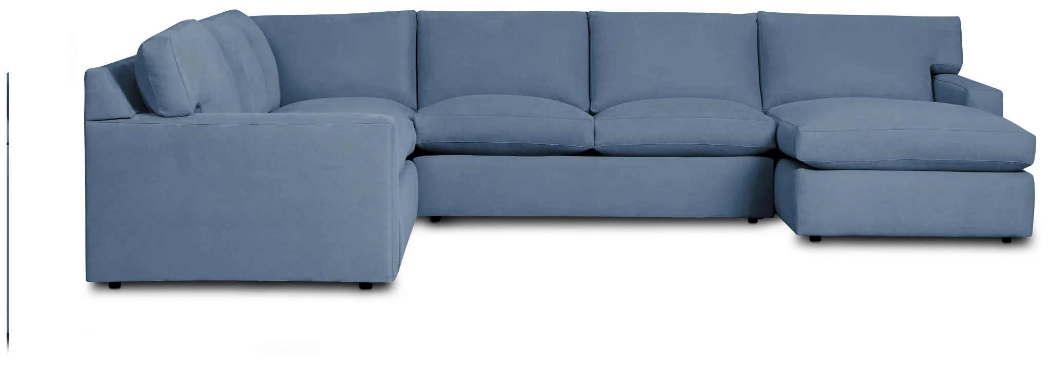 Hudson Blue Fabric Medium Right Chaise Sectional