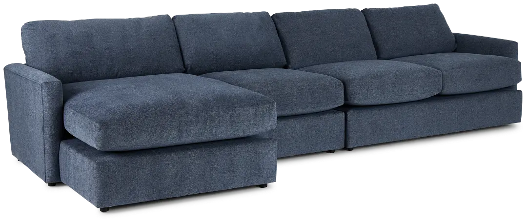 Noah Blue Fabric Small Left Chaise Sectional Noah Blue Fabric Small Left Chaise Sectional