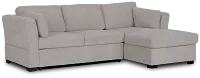 Amber Light Gray Fabric Small Right Chaise Storage Sleeper Sectional