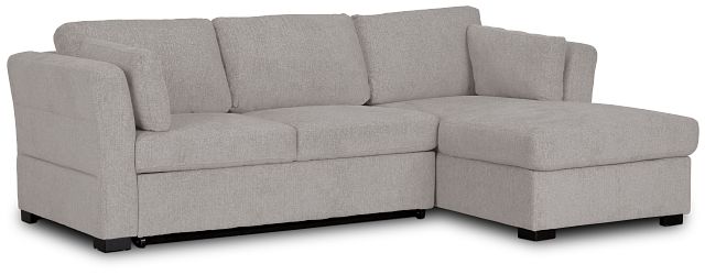 Amber Light Gray Fabric Small Right Chaise Sleeper Sectional (1)