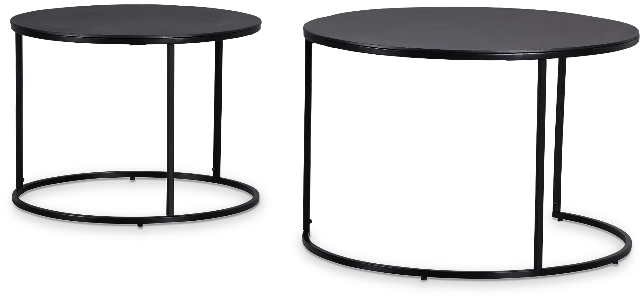 Doren Black Round Nesting Coffee Table Doren Black Round Nesting Coffee Table