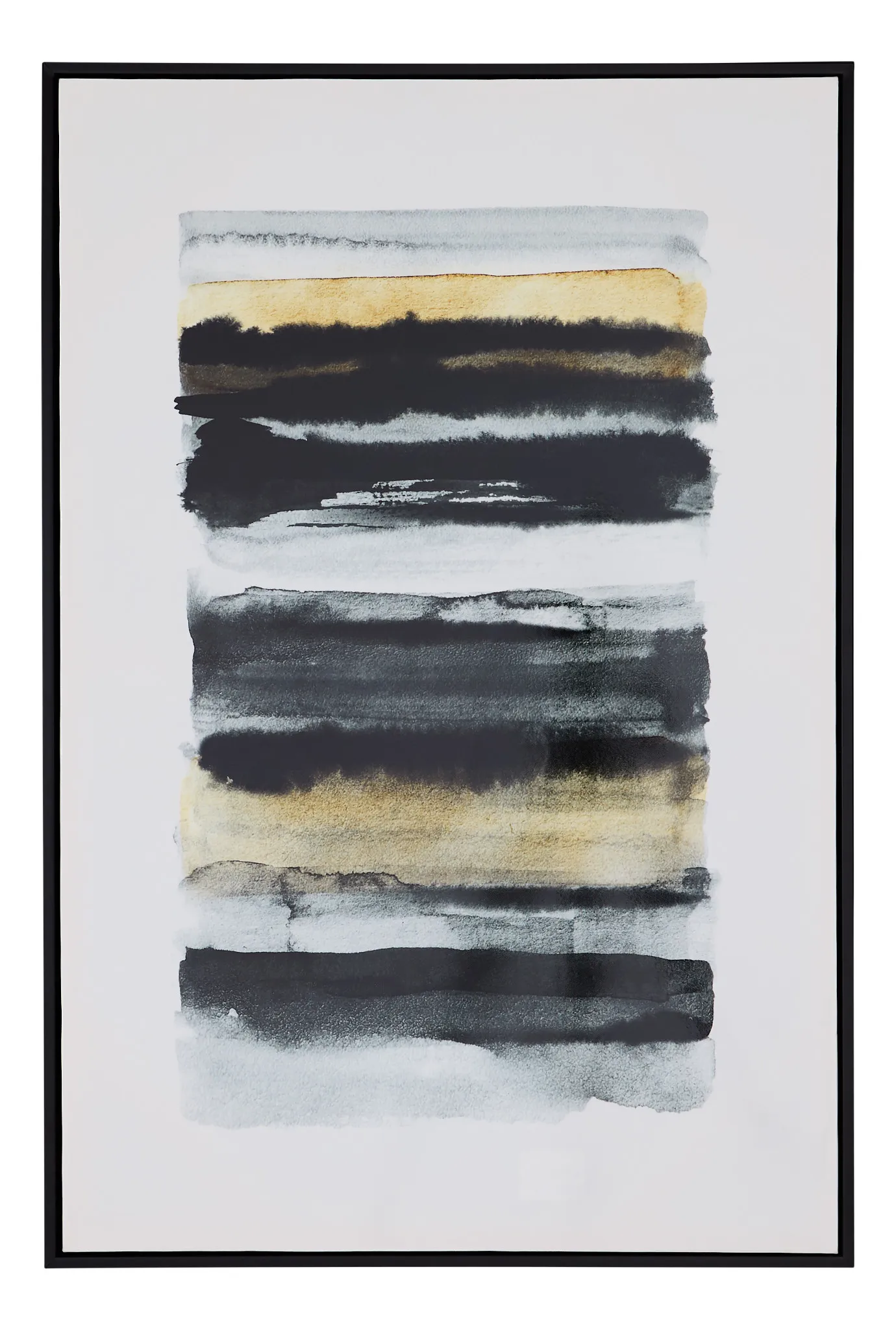 Water Rocks White Canvas Wall Art