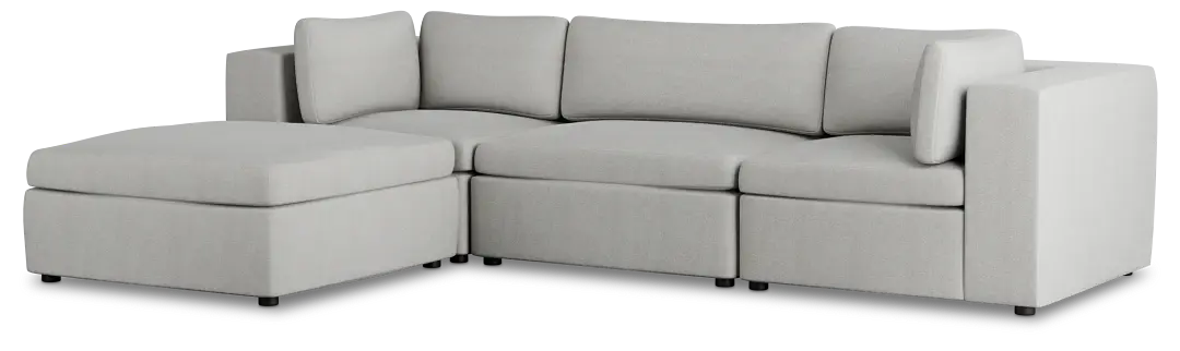 Destin Sutton Gray Fabric 4-piece Bumper Sectional Destin Sutton Gray Fabric 4-piece Bumper Sectional