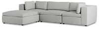 Destin Sutton Gray Fabric 4-piece Bumper Sectional