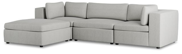 Destin Sutton Gray Fabric 4-piece Bumper Sectional