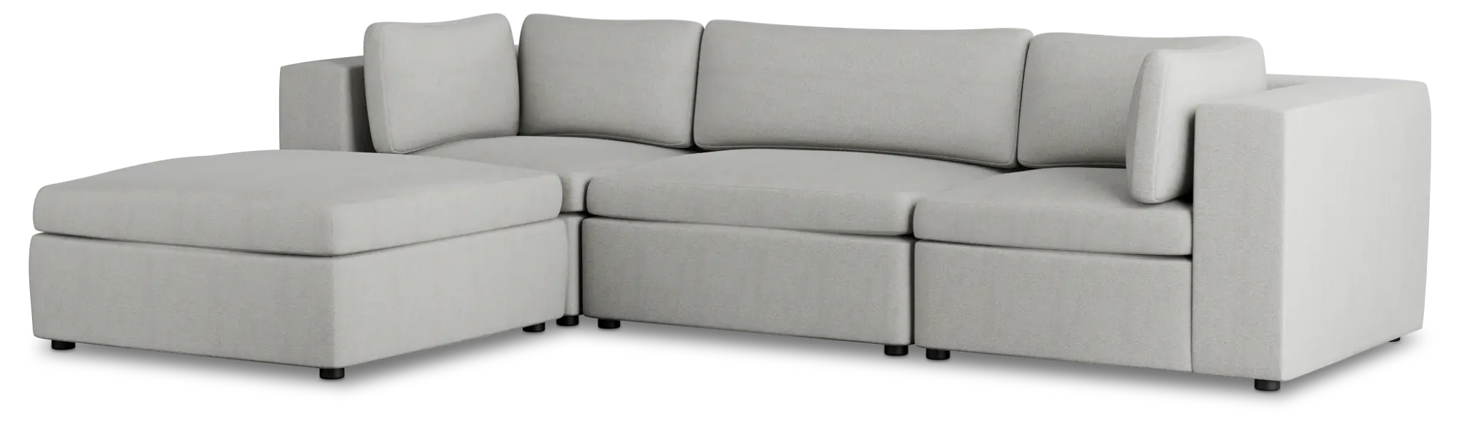 Destin Sutton Gray Fabric 4-piece Bumper Sectional Destin Sutton Gray Fabric 4-piece Bumper Sectional