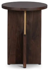 Callen Dark Tone Wood Round Chairside Table