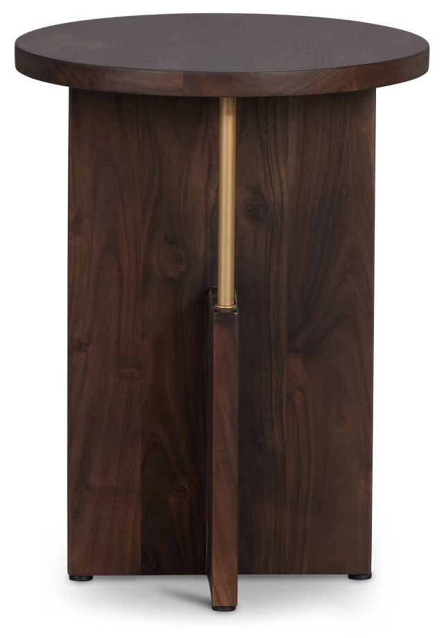 Callen Dark Tone Wood Round Chairside Table