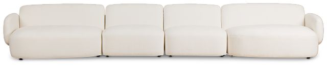 Halsey White Fabric Dual Cuddler Sectional