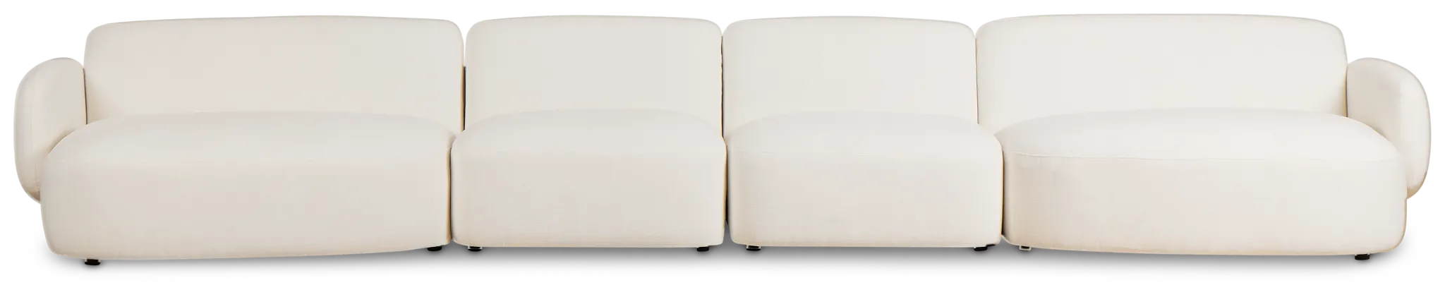 Halsey White Fabric Dual Cuddler Sectional