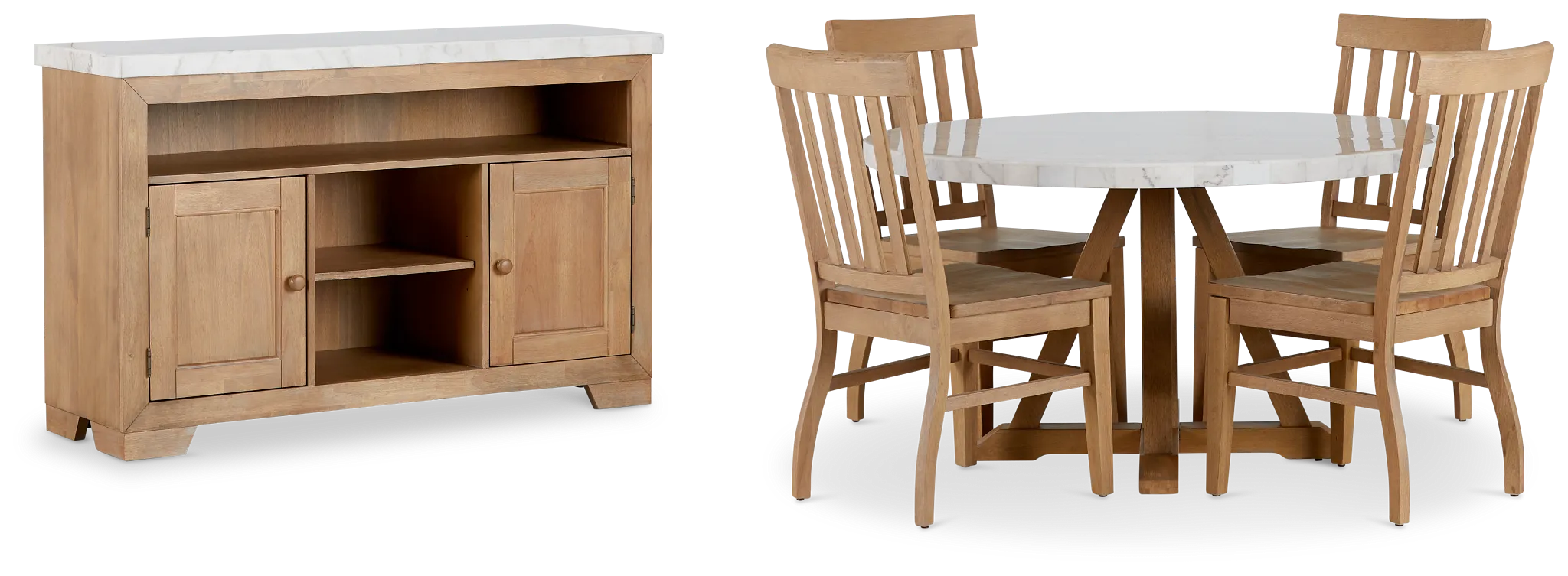 Somerset White Round Dining Room