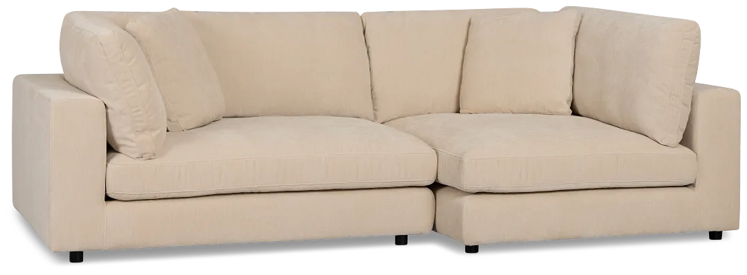 Lounge Light Beige Fabric Right Chaise Sectional
