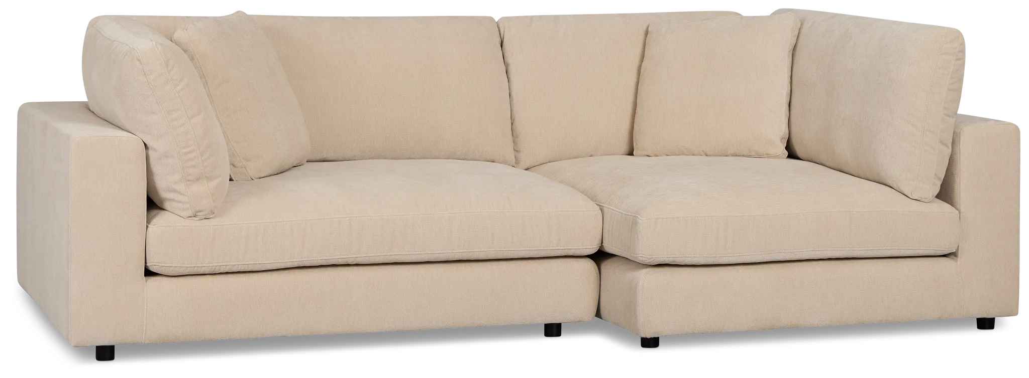 Lounge Light Beige Fabric Right Chaise Sectional