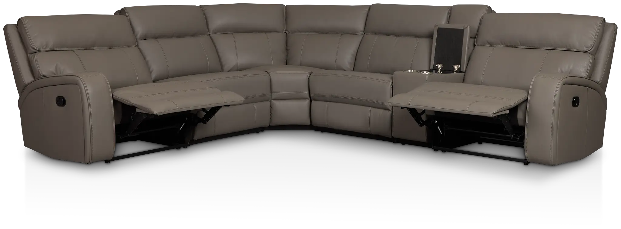 Rhett Gray Micro Small Two-arm Manually Reclining Sectional Rhett Gray Micro Small Two-arm Manually Reclining Sectional