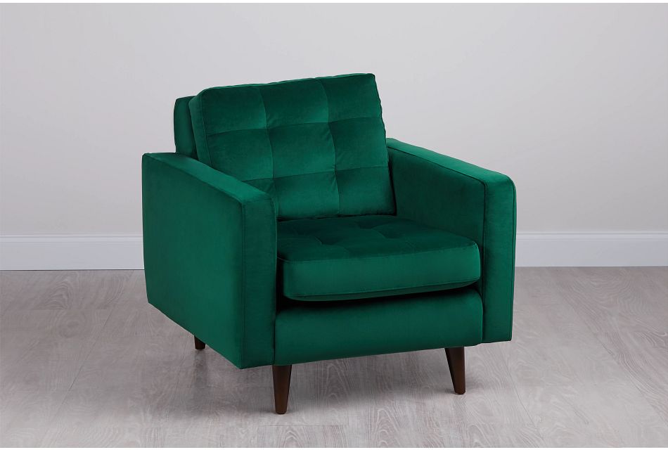 green velvet living room chairs