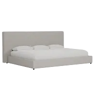 Grayton Maguire Pewter 54" Upholstered Platform Bed