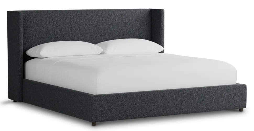 Captiva Delray Dark Gray 48" Upholstered Shelter Bed
