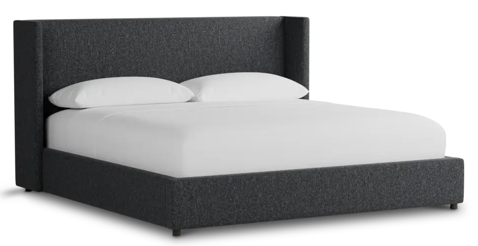 Captiva Delray Dark Gray 48" Upholstered Shelter Bed Captiva Delray Dark Gray 48" Upholstered Shelter Bed