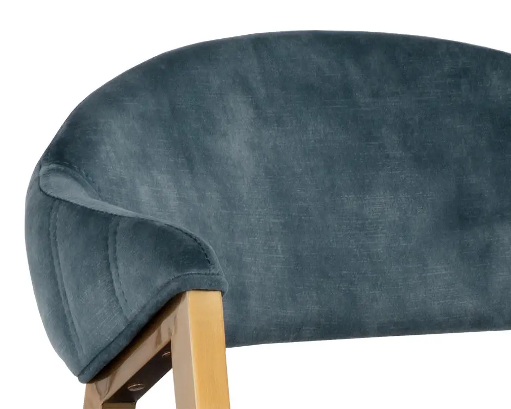 Erica Dark Blue Curved Upholstered Arm Chair Erica Dark Blue Curved Upholstered Arm Chair