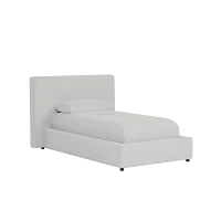 Grayton Delray Pewter 44" Upholstered Platform Bed