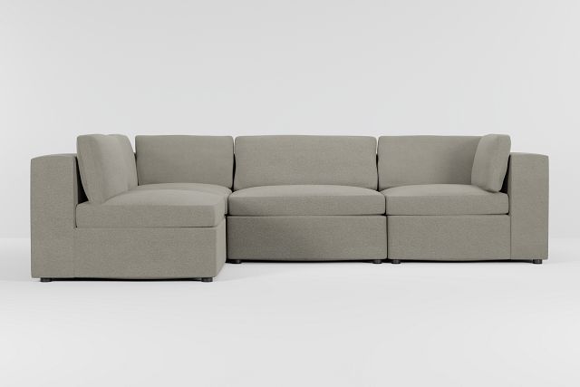 Destin Elite Gray Fabric 4-piece Modular Sectional