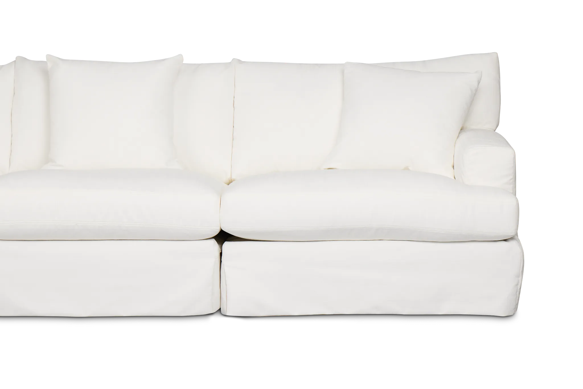 Marren White Fabric Small Two-arm Sectional