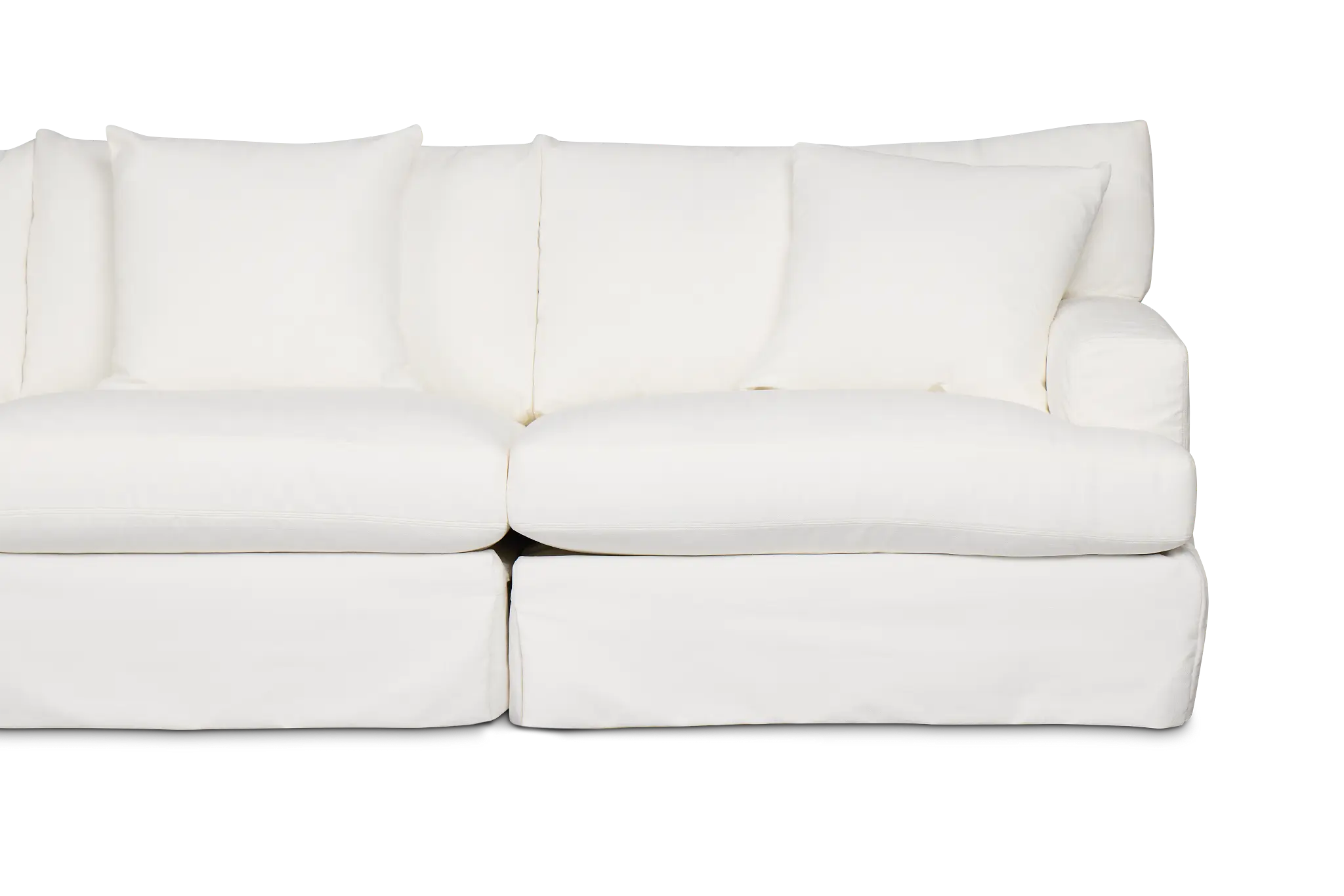 Marren White Fabric Small Two-arm Sectional Marren White Fabric Small Two-arm Sectional