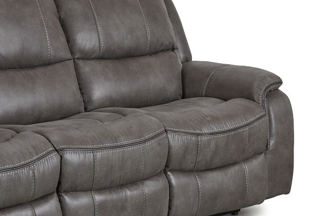 Dober Dark Gray Micro Power Reclining Sofa