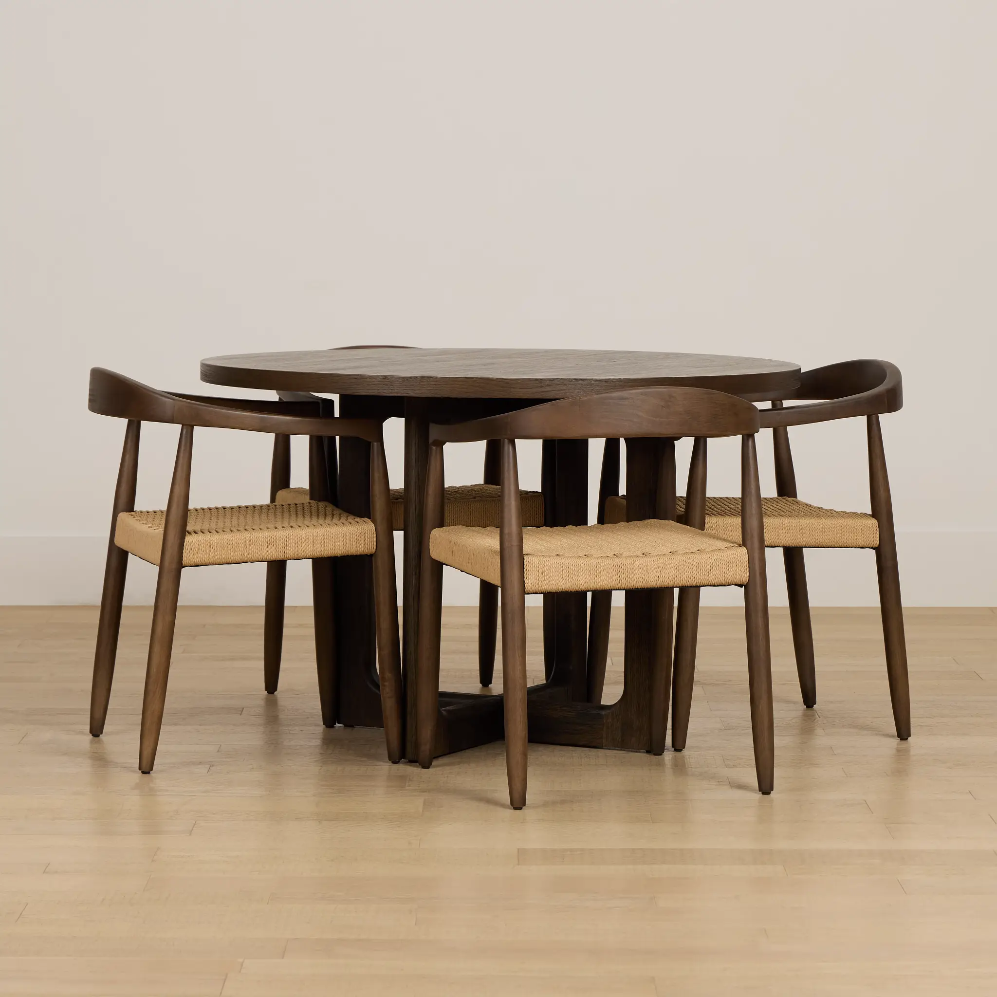 Santorini Dark Tone Round Table & 4 Curved Chairs Santorini Dark Tone Round Table & 4 Curved Chairs