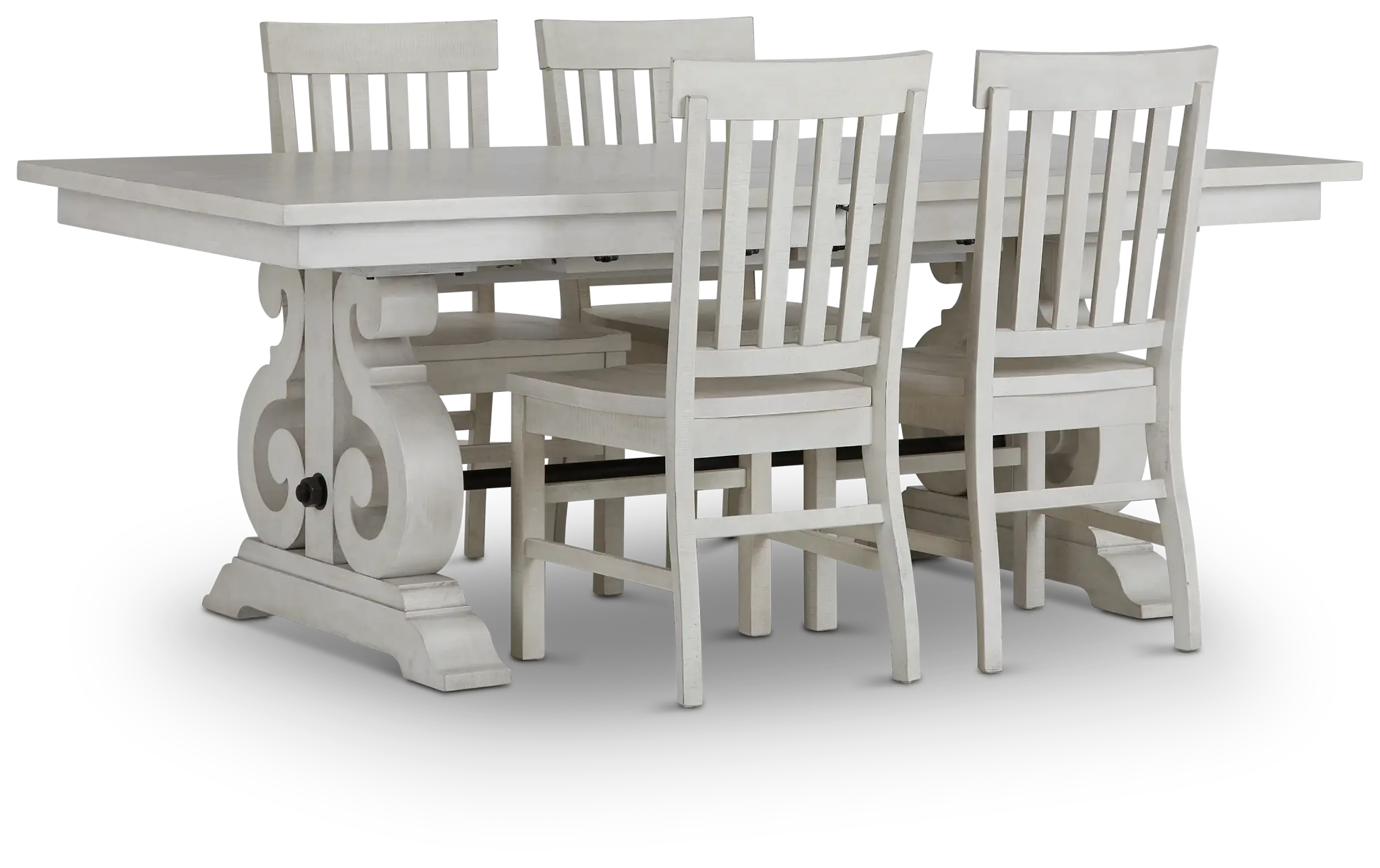 Sonoma Ivory Trestle Table & 4 Wood Chairs Sonoma Ivory Trestle Table & 4 Wood Chairs