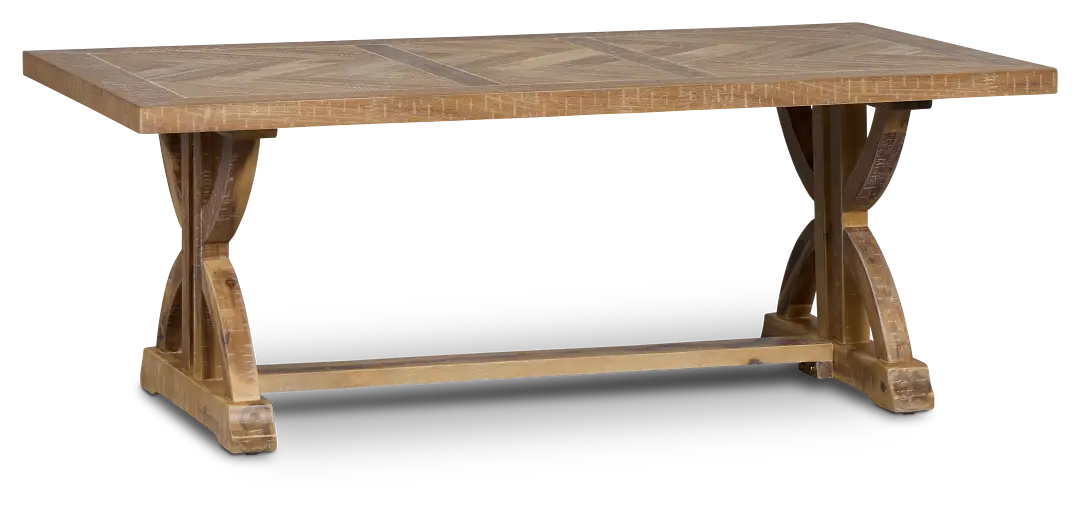 Joplin Light Tone Rectangular Trestle Coffee Table Joplin Light Tone Rectangular Trestle Coffee Table