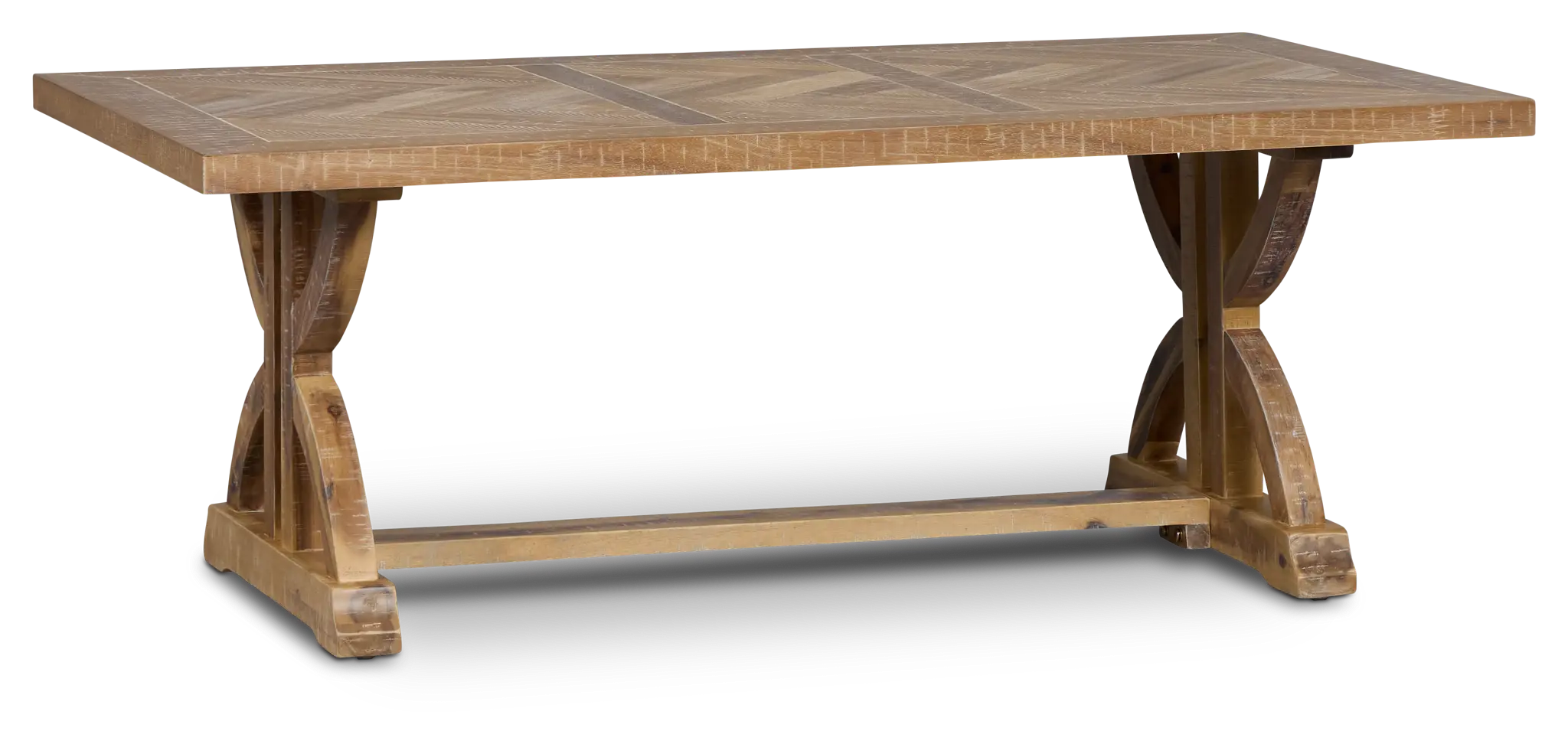 Joplin Light Tone Rectangular Trestle Coffee Table Joplin Light Tone Rectangular Trestle Coffee Table