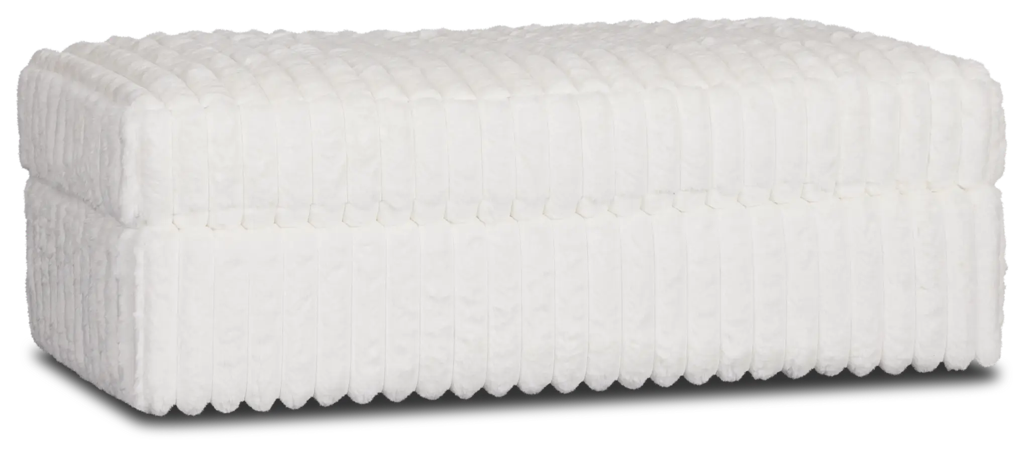 Teddy White Fabric Ottoman Teddy White Fabric Ottoman