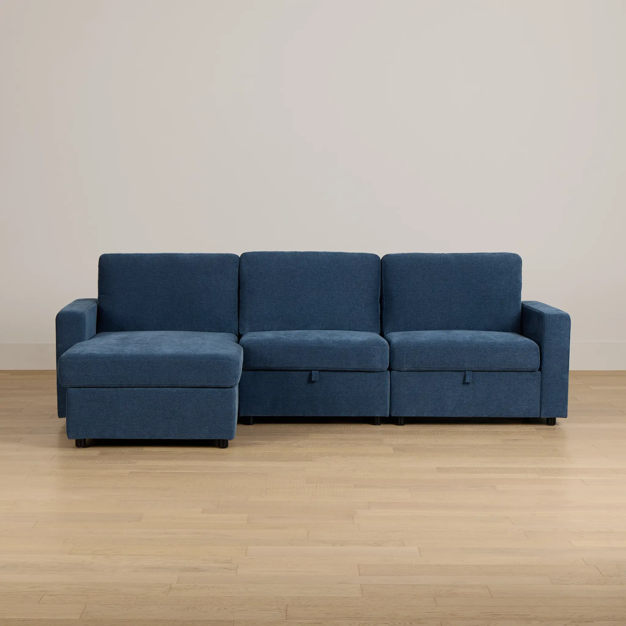 Addie Blue Fabric Left Chaise Storage Sectional Addie Blue Fabric Left Chaise Storage Sectional