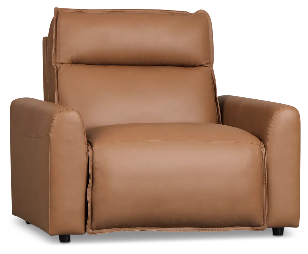 Edison Medium Brown Lthr/vinyl Power Recliner With Power Headrest Edison Medium Brown Lthr/vinyl Power Recliner With Power Headrest