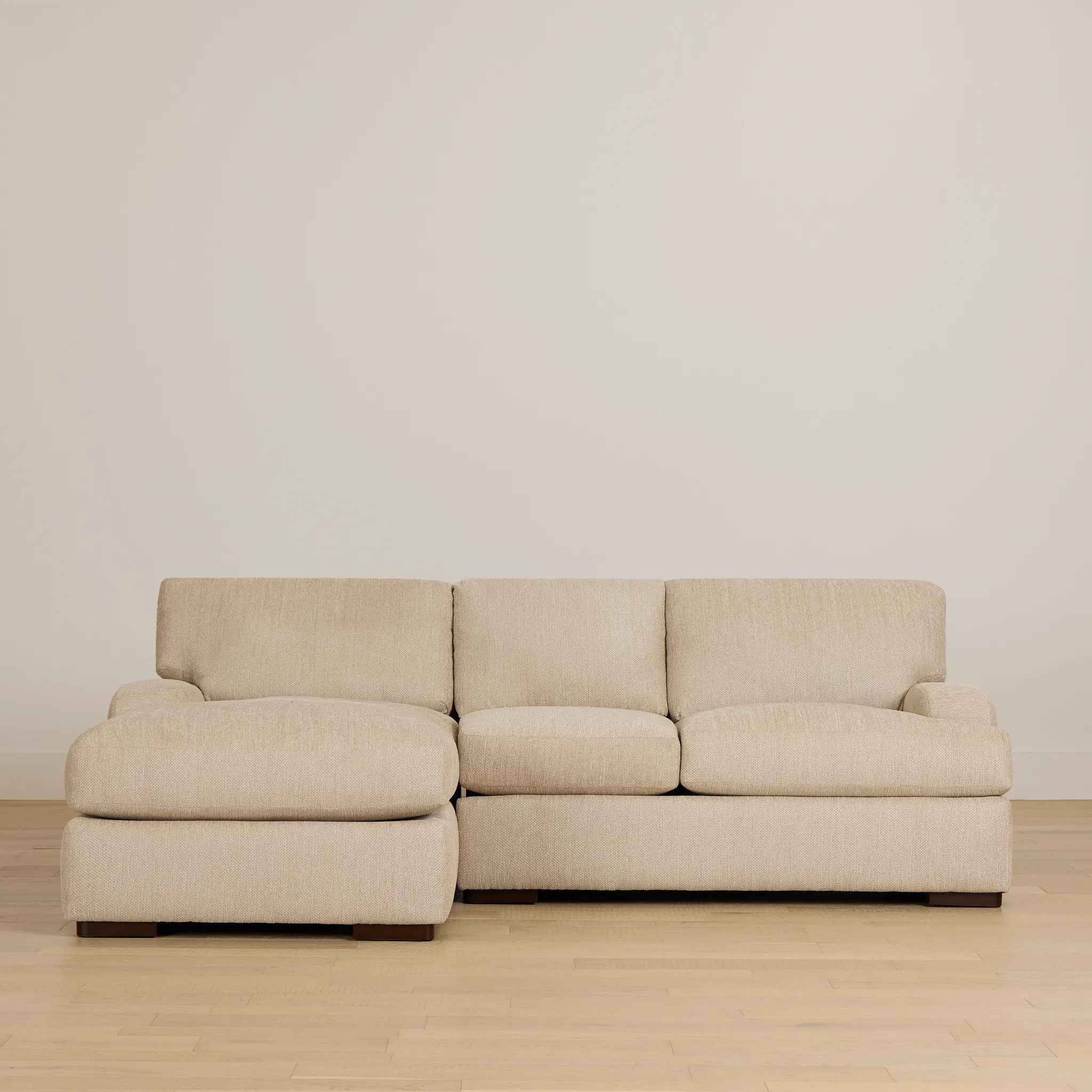 Alpha Beige Fabric Left Chaise Sectional