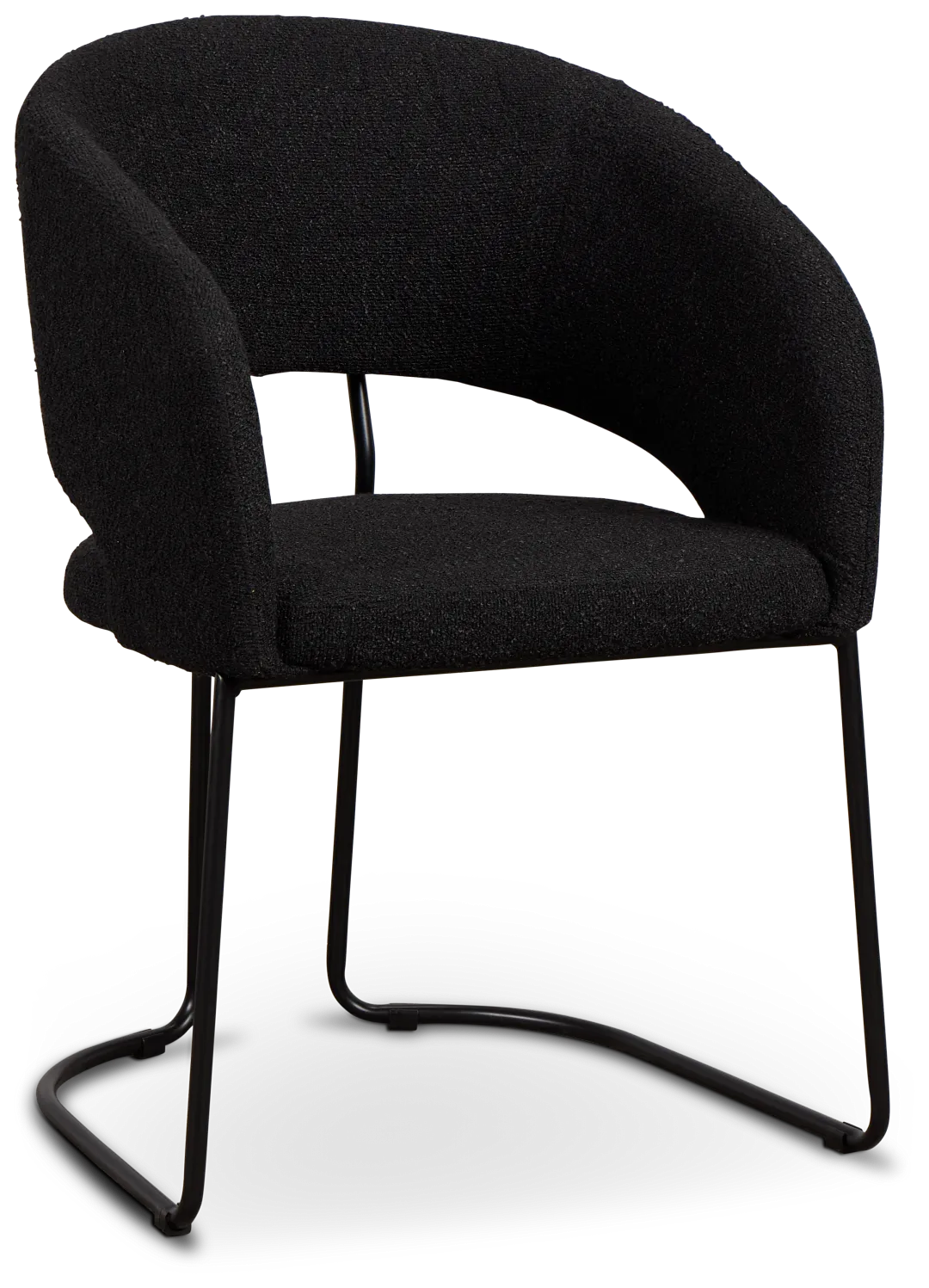 Merrick Black Round Upholstered Side Chair