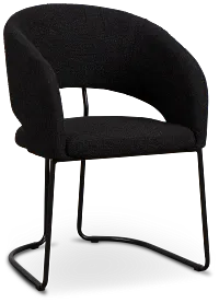 Merrick Black Round Upholstered Side Chair