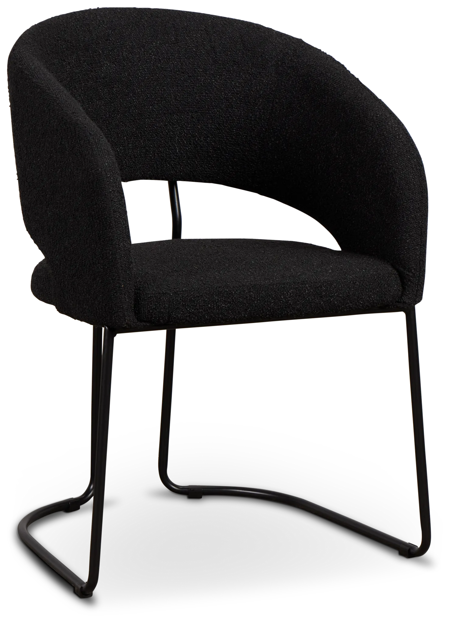 Merrick Black Round Upholstered Side Chair