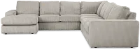 Charlie Gray Fabric Large Left Chaise Sectional