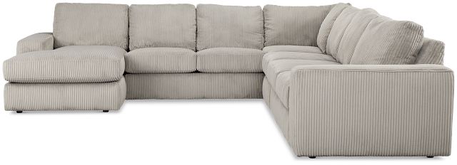 Charlie Gray Fabric Large Left Chaise Sectional