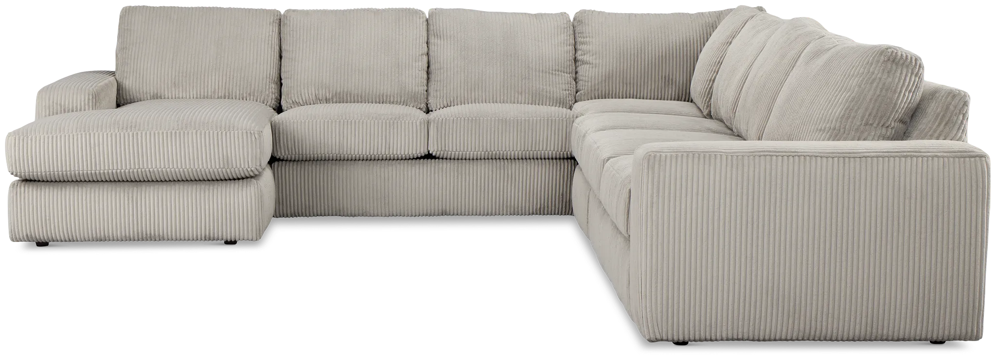Charlie Gray Fabric Large Left Chaise Sectional