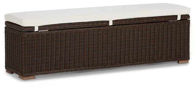 Canyon Dark Brown White Woven Dining Bench