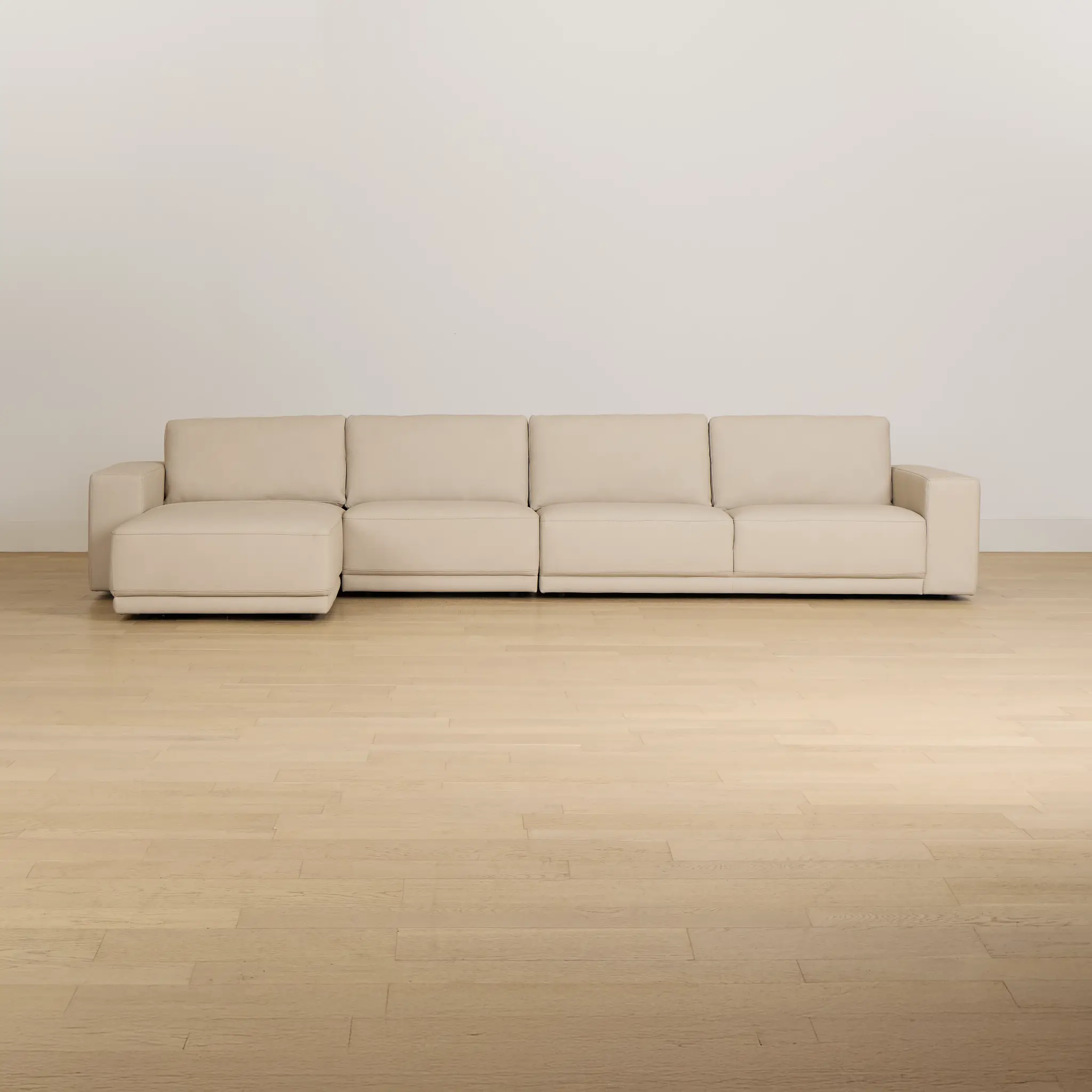 Kellan Ivory Leather Small Left Chaise Sectional Kellan Ivory Leather Small Left Chaise Sectional