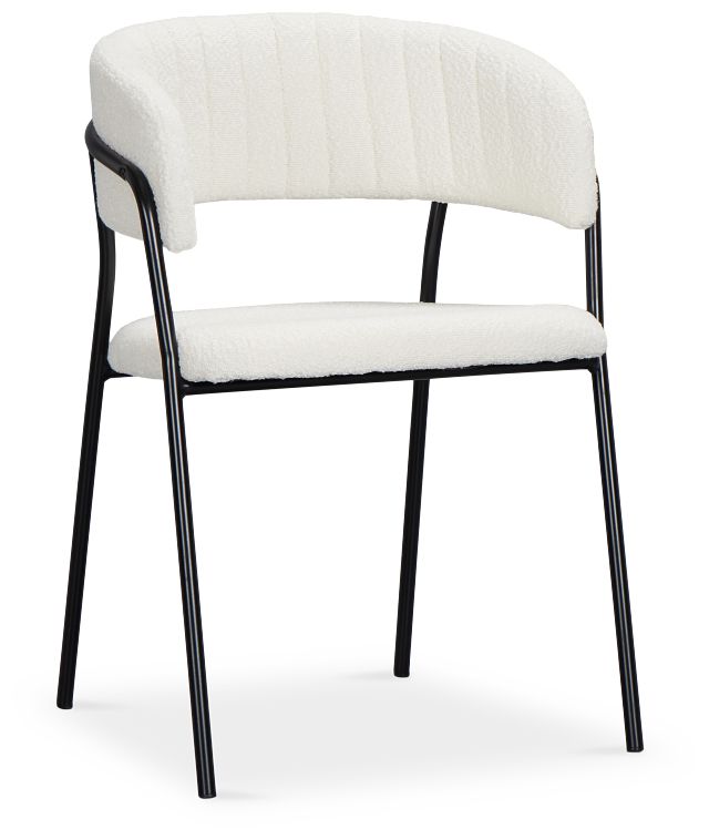 Fremont White Upholstered Arm Chair