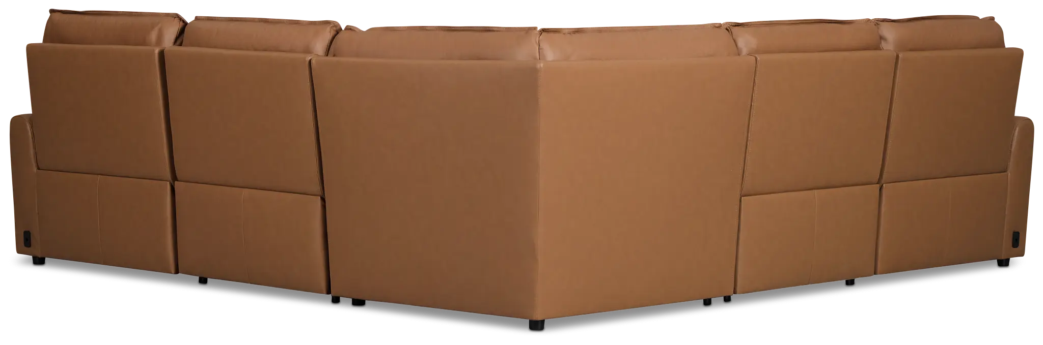Edison Medium Brown Leather/vinyl Small Dual Power Reclining 2-arm Sectional Edison Medium Brown Leather/vinyl Small Dual Power Reclining 2-arm Sectional