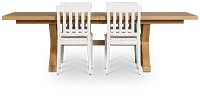Nantucket Light Tone Rect Table & 4 White Wood Chairs