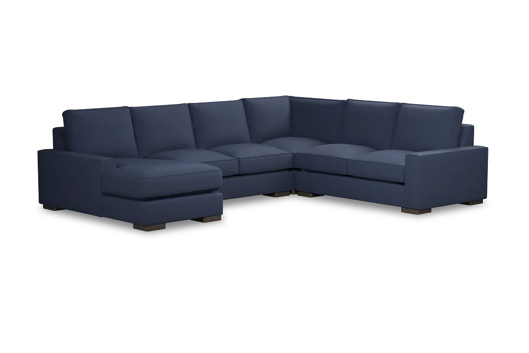 Edgewater Peyton Dark Blue Medium Left Chaise Sectional